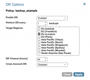 Disaster Recovery across regions in AWS