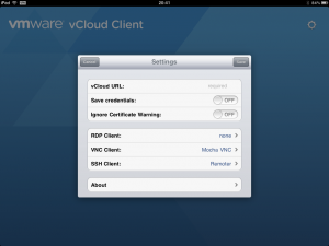 Configuring and using VMware vCloud iPad app Configuring and using VMware vCloud iPad app