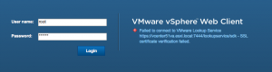 Failed to connect to vmware lookup service